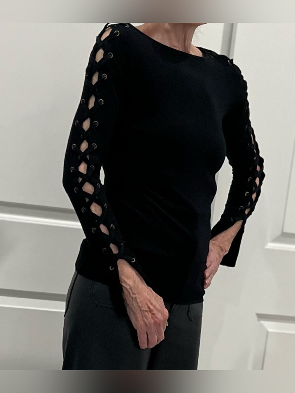 BAILEY/44 Black Long-Sleeve Top, Size XS
